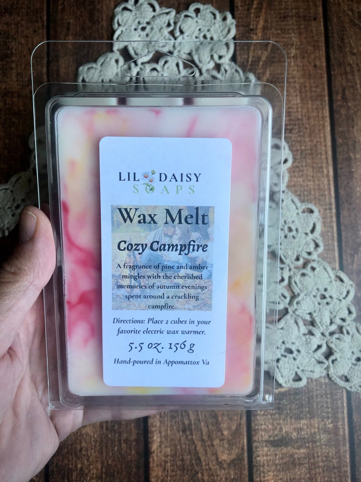 Cosy Campfire Wax Melts Lil Daisy Soaps 5.5 oz