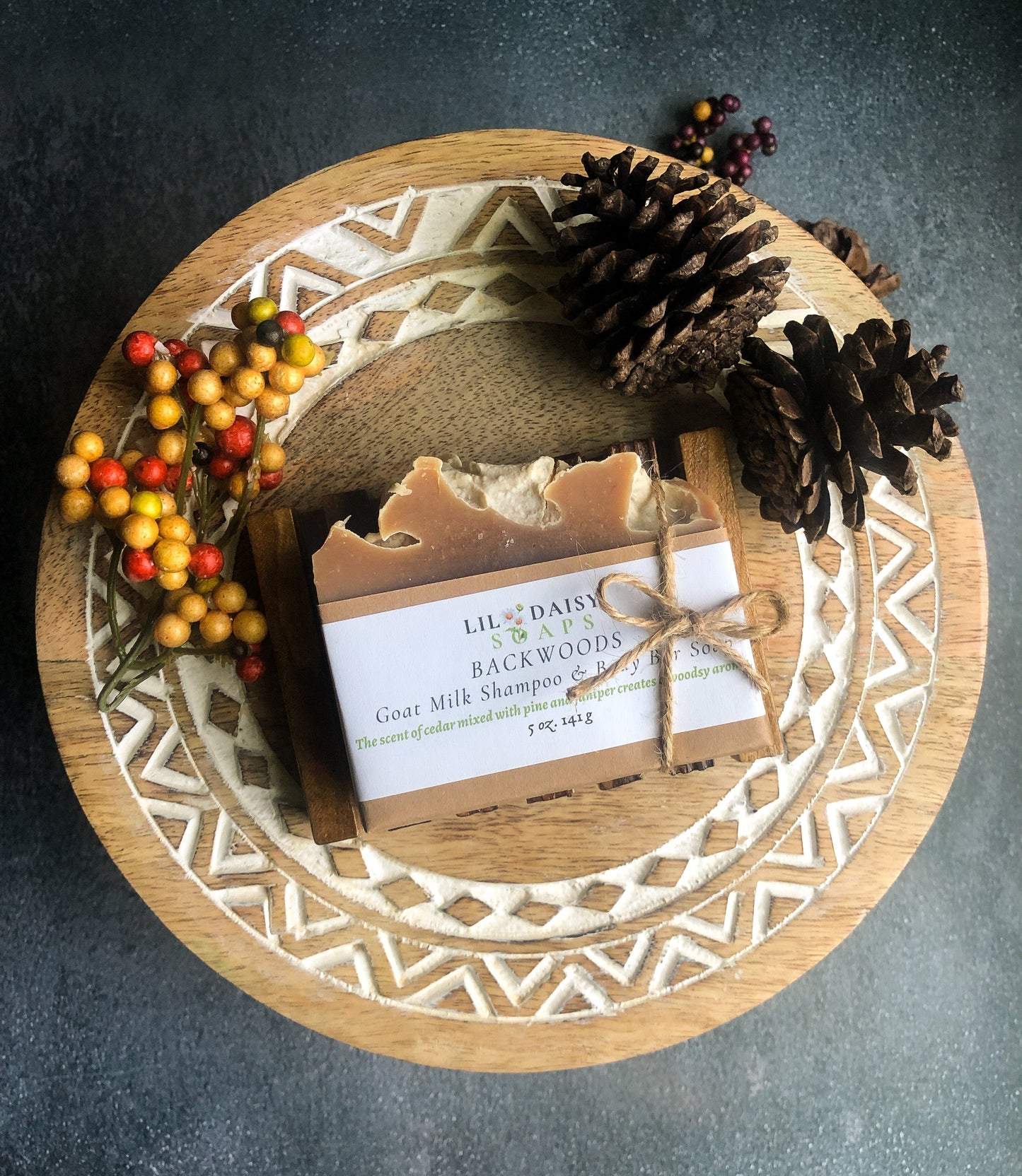 Goat Milk Soap: Backwoods Shampoo & Body Bar Lil Daisy Soaps