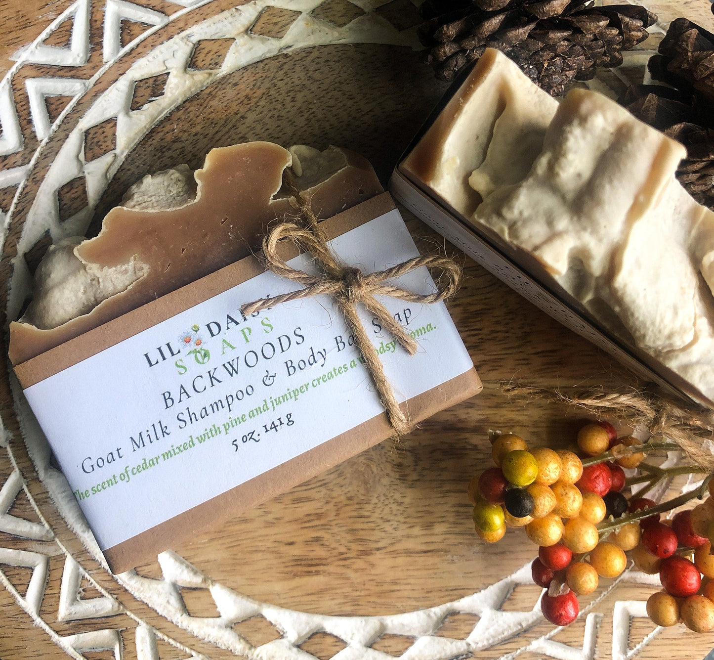 Goat Milk Soap: Backwoods Shampoo & Body Bar Lil Daisy Soaps