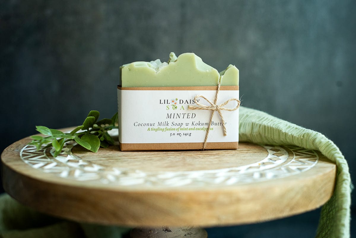 Natural Soap: Coconut Milk Peppermint & Eucalyptus Essential Oil Lil Daisy Soaps Handmade Soap