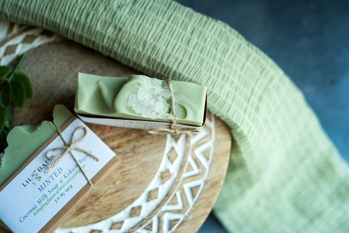 Natural Soap: Coconut Milk Peppermint & Eucalyptus Essential Oil Lil Daisy Soaps Handmade Soap