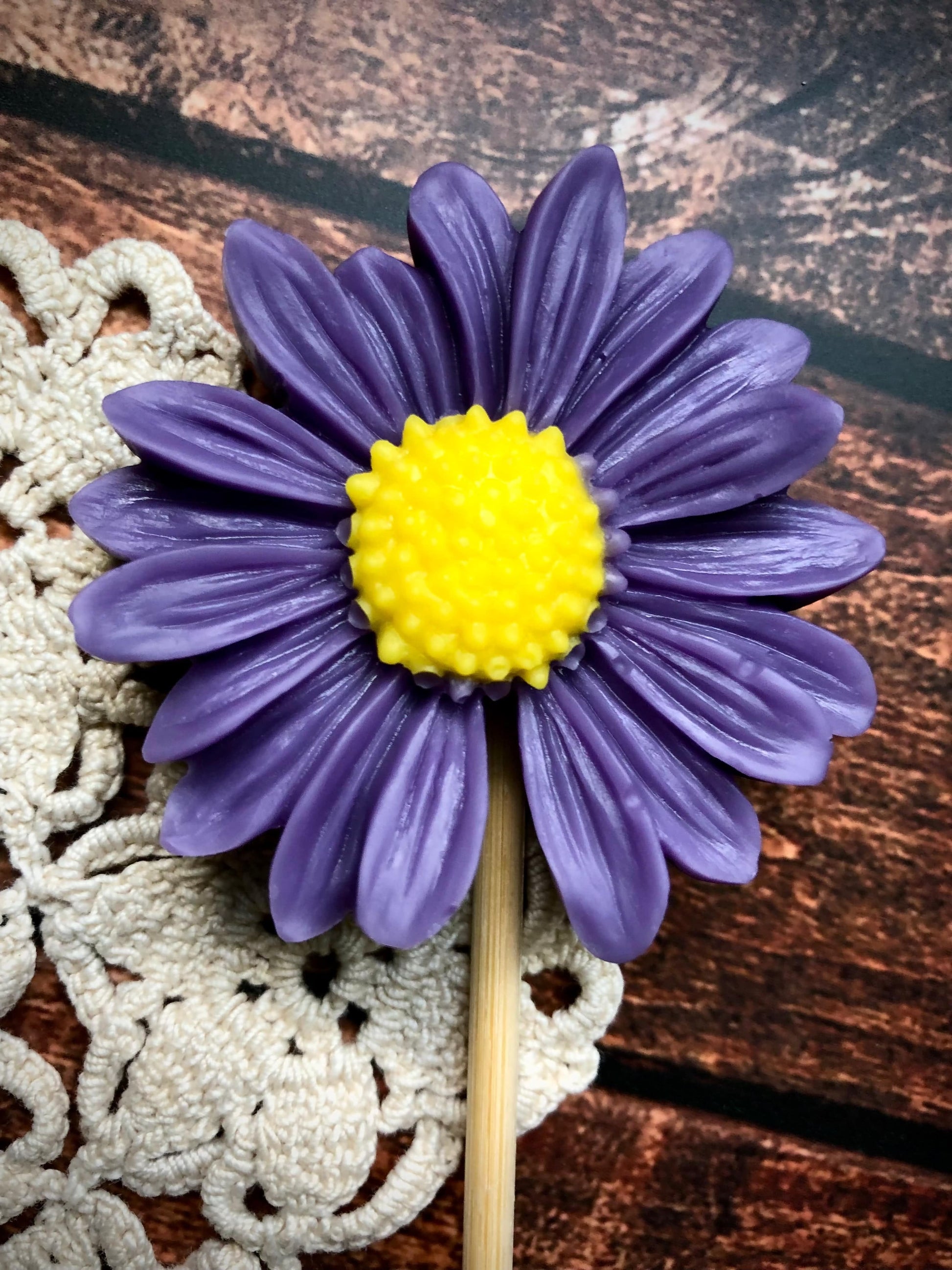 Daisy Pop Wax Melt Lil Daisy Soaps  Purple w/Yellow Center Wax Melt