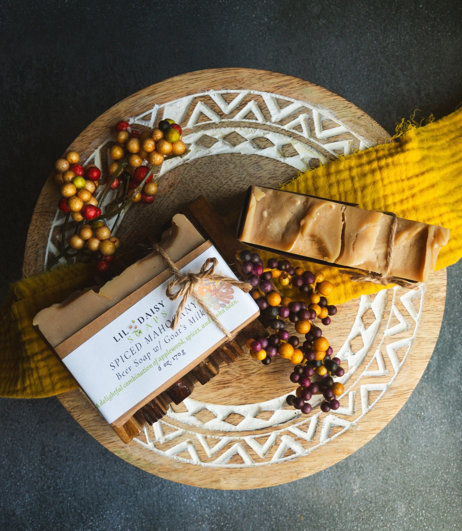 Goat Milk Soap: Spiced Mahogany Beer Bar Lil Daisy Soaps  Handmade Soap