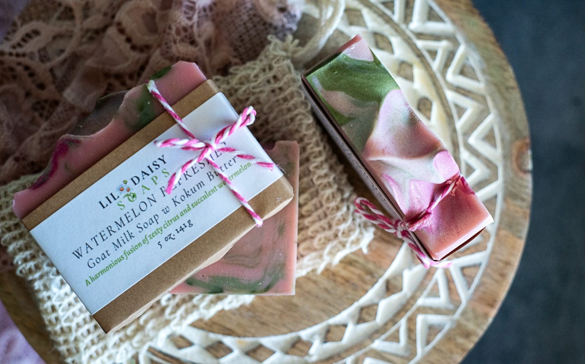 Goat Milk Soap: Watermelon Refresher Lil Daisy Soaps  Handmade Soap