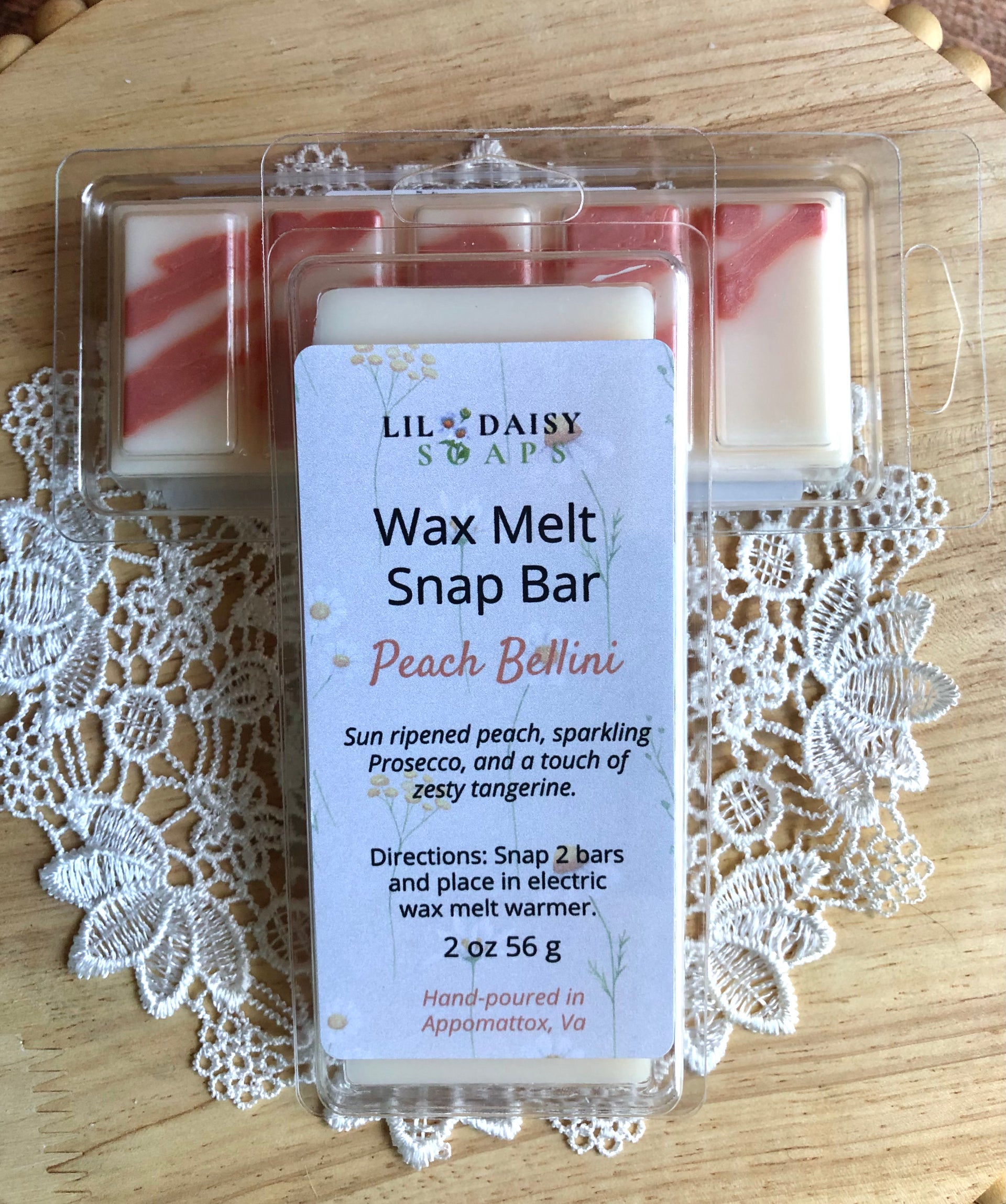 Peach Bellini Wax Melt-Long Lasting Snap Bars – Lil Daisy Soaps Peach Bellini Wax Melt-Long Lasting Snap Bars – Lil Daisy Soaps